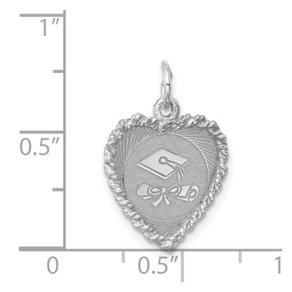 Sterlingsilber Rhodiniert-plt Abschluss Cap & Diploma Poliert Plättchen Cha
