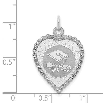 Sterlingsilber Rhodiniert Abschluss Cap & Diploma Plättchen Charm