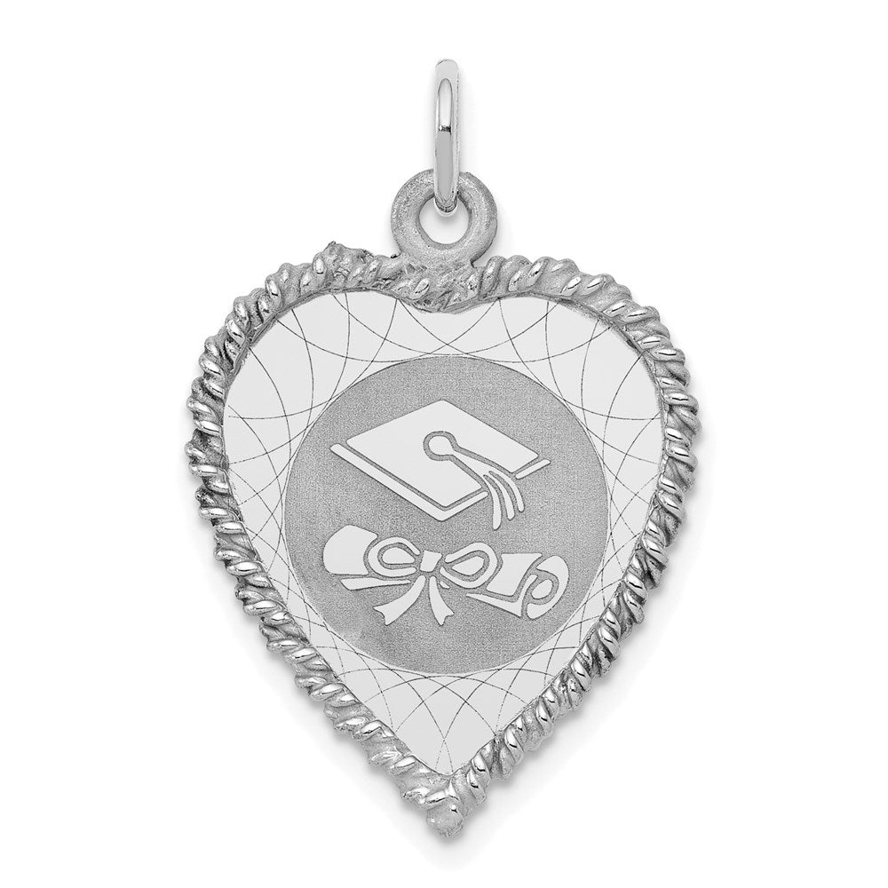Sterlingsilber Rhodiniert Abschluss Cap & Diploma Plättchen Charm