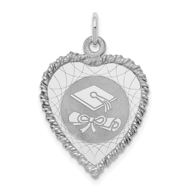 Sterlingsilber Rhodiniert Abschluss Cap & Diploma Plättchen Charm