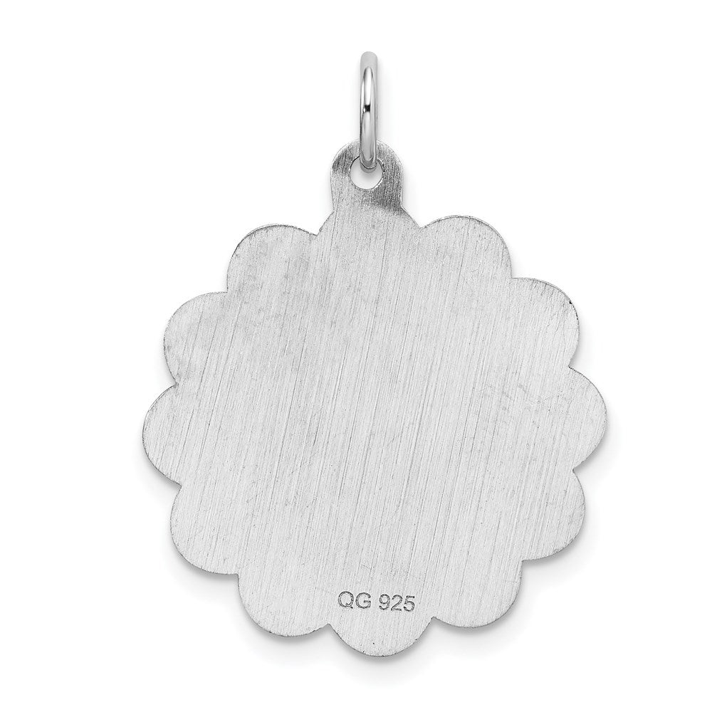 Sterlingsilber Rhodium Abschluss Day Plättchen mit Fw Zuchtperle Charm