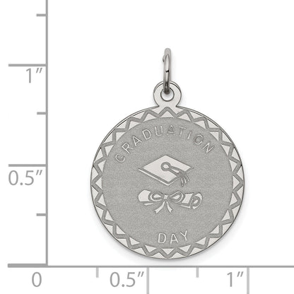 Sterlingsilber Rhodiniert Abschluss Day Plättchen Charm