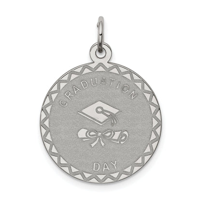 Sterlingsilber Rhodiniert Abschluss Day Plättchen Charm