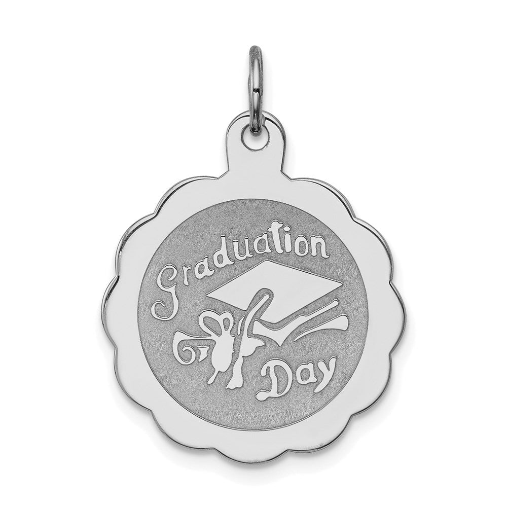 Sterlingsilber Rhodiniert Abschluss Day Plättchen Charm