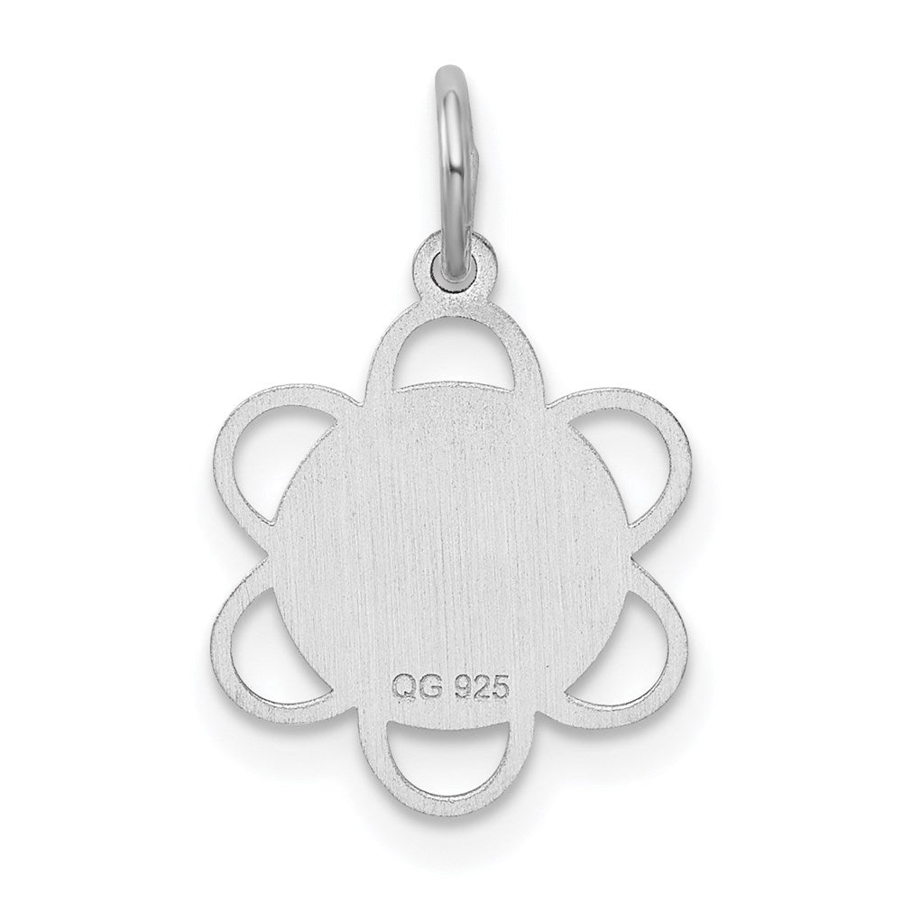 Sterlingsilber Rhodiniert Süß Sechzehn Plättchen Charm