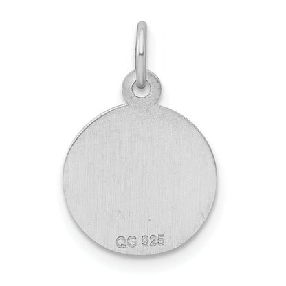 Sterlingsilber Rhodiniert Süß Sechzehn Plättchen Charm