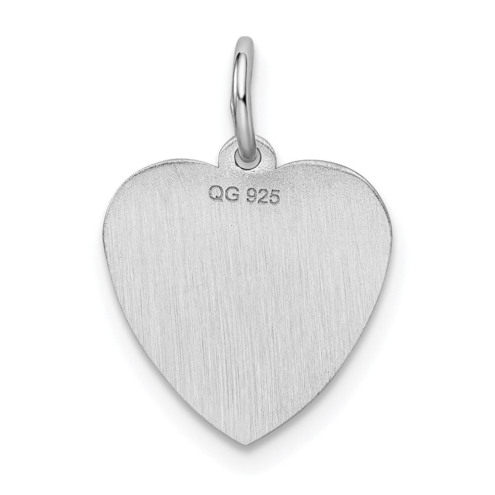 Sterlingsilber Rhodiniert Süß Sechzehn Herz Plättchen Charm