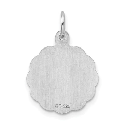 Sterlingsilber Rhodiniert Süß Sechzehn Plättchen Charm