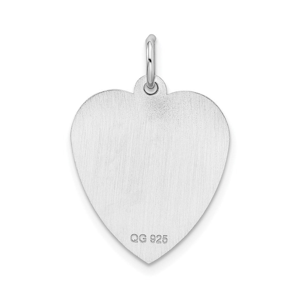 Sterlingsilber Rhodiniert Süß Sechzehn Herz Plättchen Charm