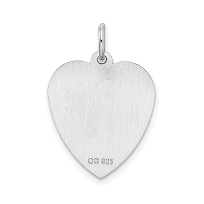 Sterlingsilber Rhodiniert Süß Sechzehn Herz Plättchen Charm