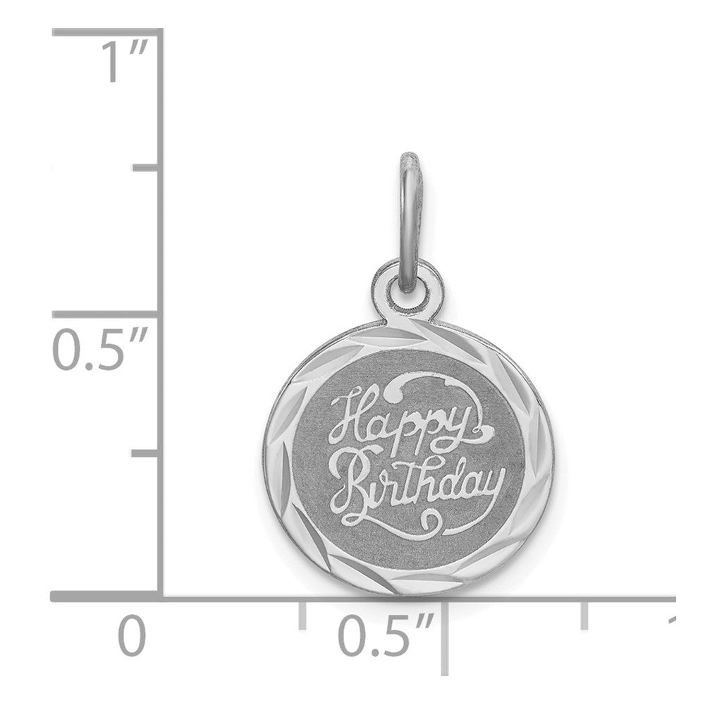 Sterlingsilber Rhodiniert Happy Geburtstag Plättchen Charm