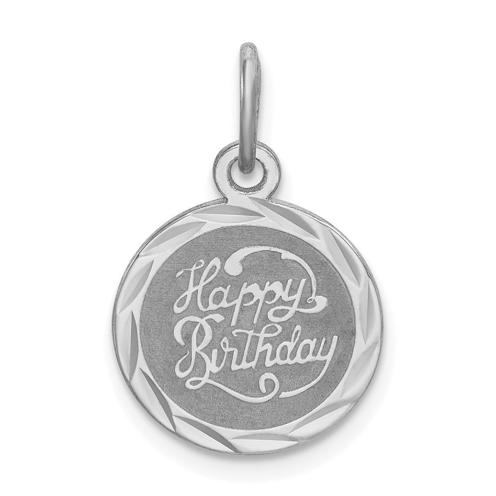 Sterlingsilber Rhodiniert Happy Geburtstag Plättchen Charm