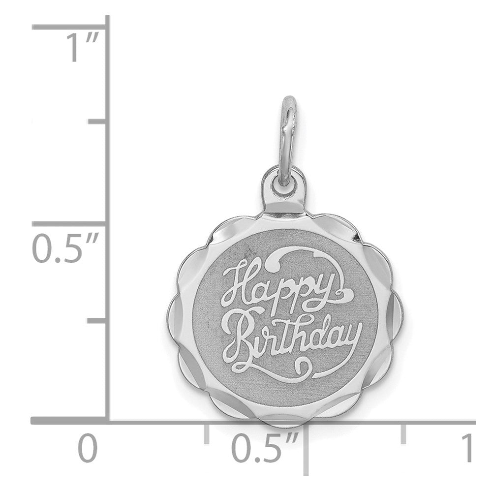 Sterlingsilber Rhodiniert Happy Geburtstag Plättchen Charm