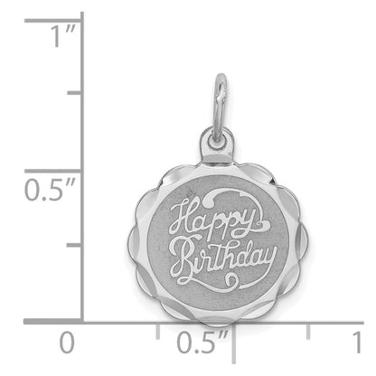 Sterlingsilber Rhodiniert Happy Geburtstag Plättchen Charm