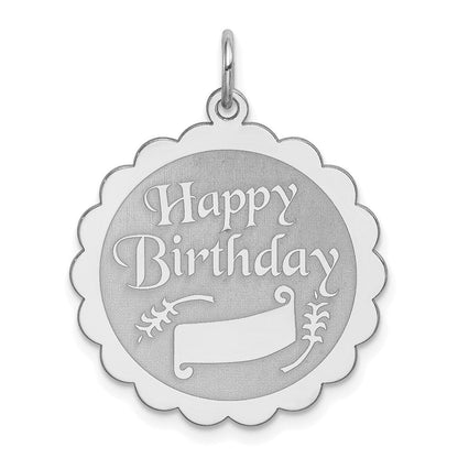 Sterlingsilber Rhodiniert Happy Geburtstag Plättchen Charm