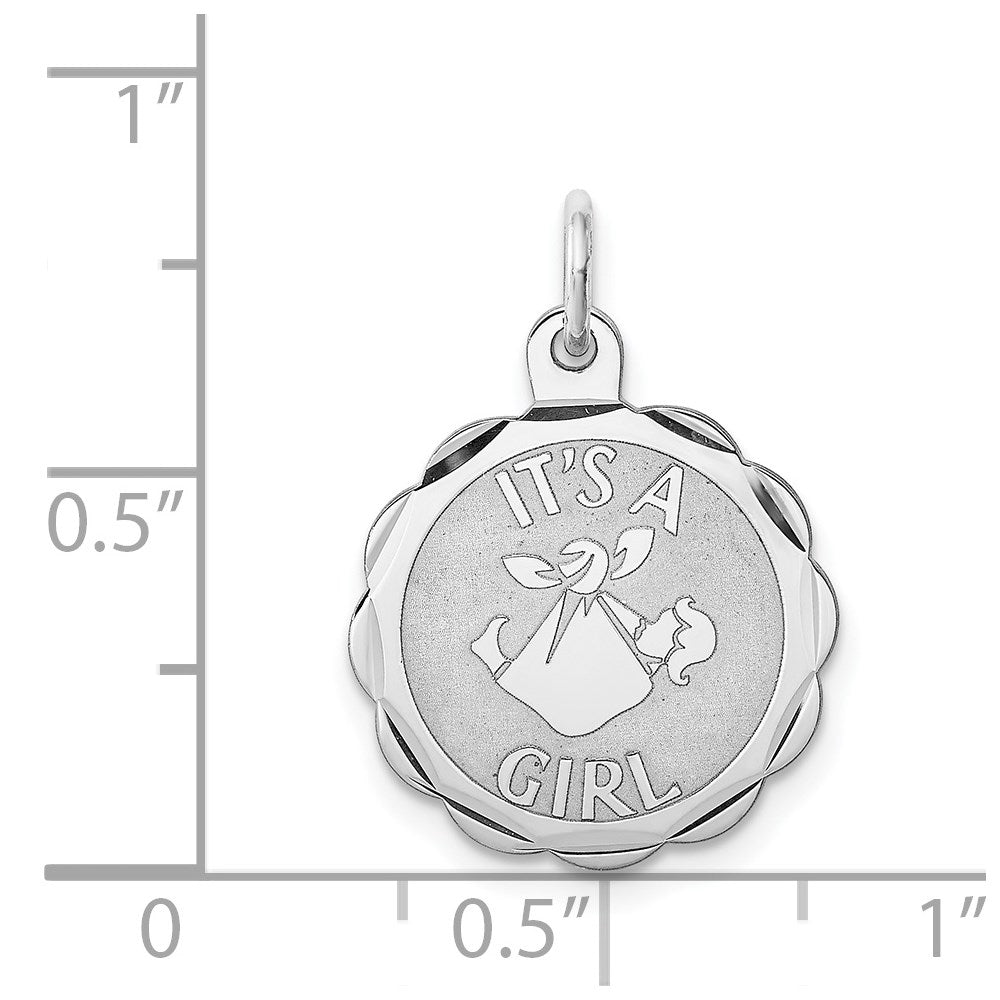 Sterlingsilber Rhodiniert Es A Mädchen Charm