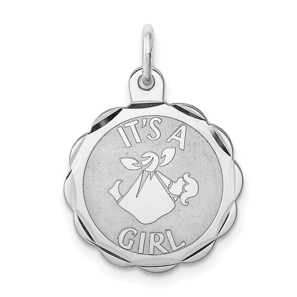 Sterlingsilber Rhodiniert Es A Mädchen Charm