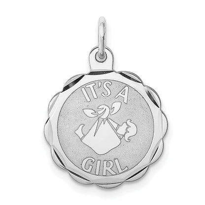 Sterlingsilber Rhodiniert Es A Mädchen Charm
