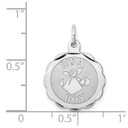 Sterlingsilber Rhodiniert Es A Junge Charm