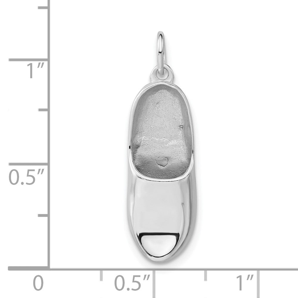 Sterlingsilber 3-d Poliert Wooden Schuh Anhänger