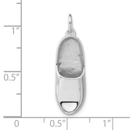 Sterlingsilber 3-d Poliert Wooden Schuh Anhänger