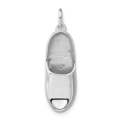 Sterlingsilber 3-d Poliert Wooden Schuh Anhänger