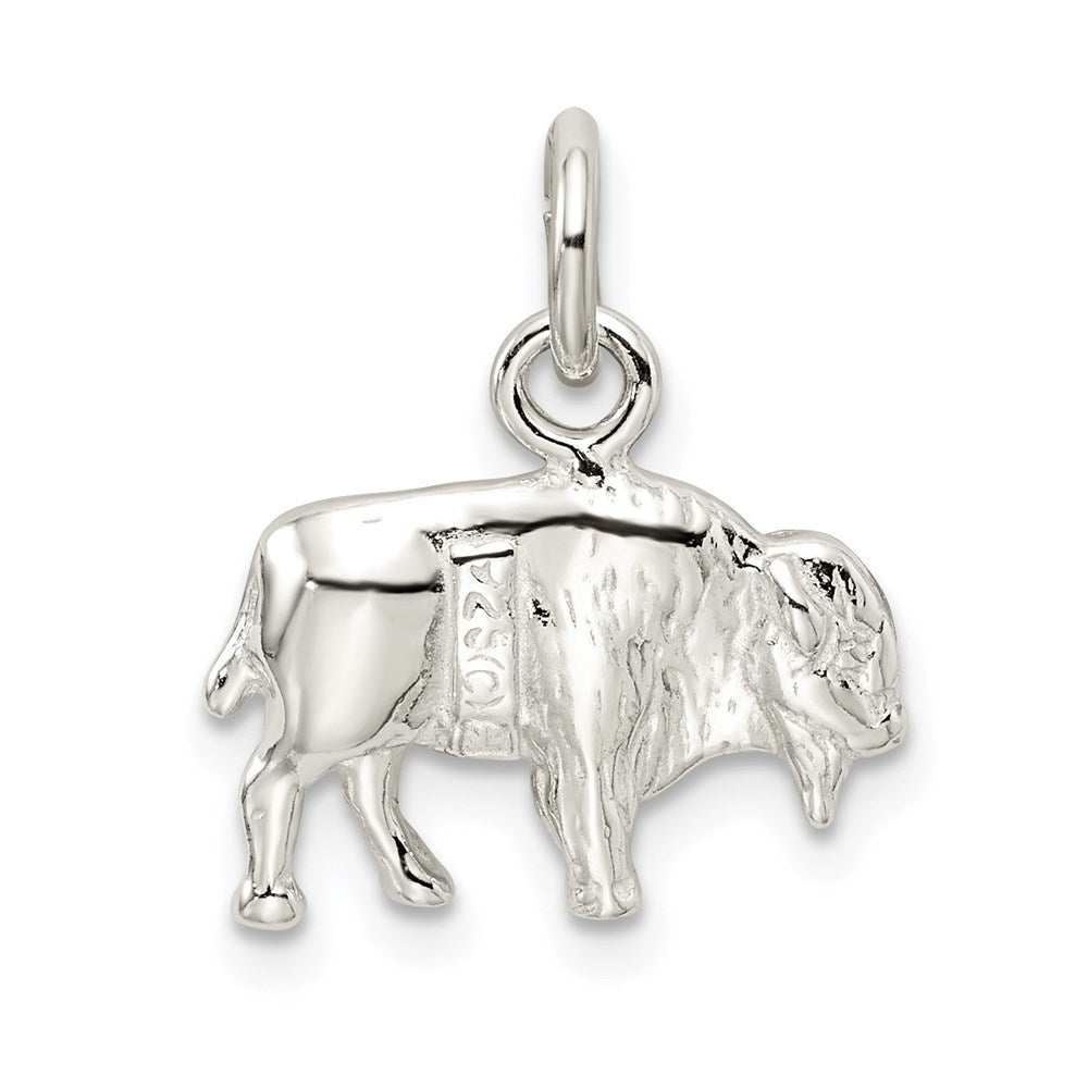 Sterlingsilber 3-d Buffalo Charm