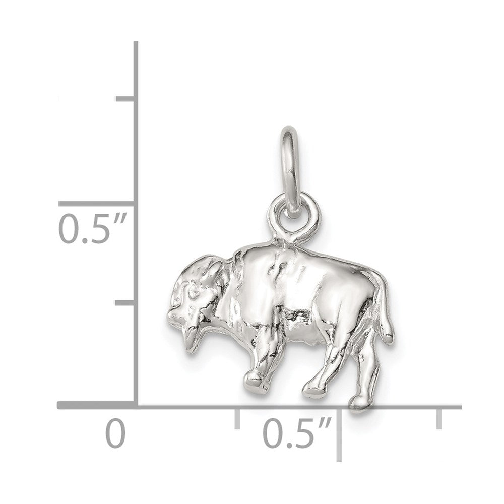 Sterlingsilber 3-d Buffalo Charm