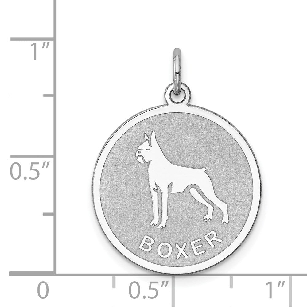 Sterlingsilber Rhodiniert Boxer Plättchen Charm