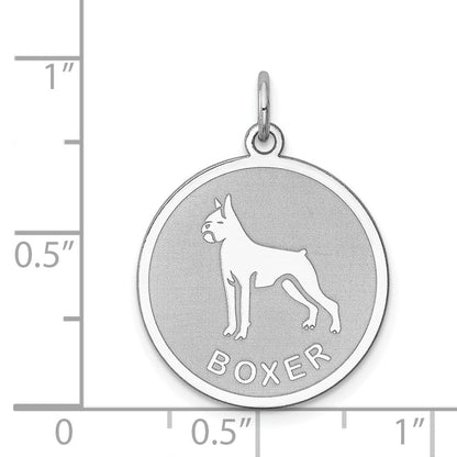 Sterlingsilber Rhodiniert Boxer Plättchen Charm