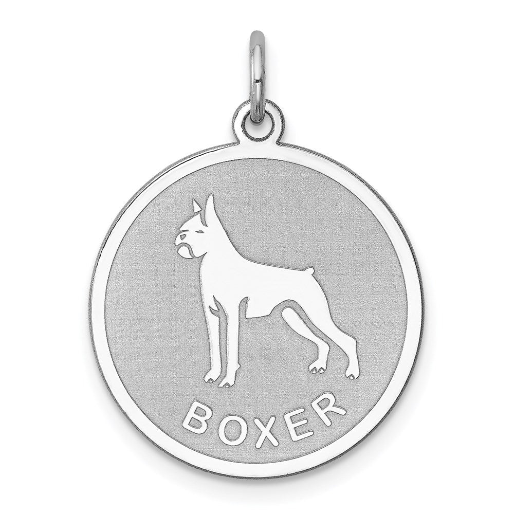 Sterlingsilber Rhodiniert Boxer Plättchen Charm