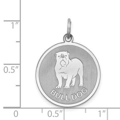 Sterlingsilber Rhodiniert Bull Hund Plättchen Charm