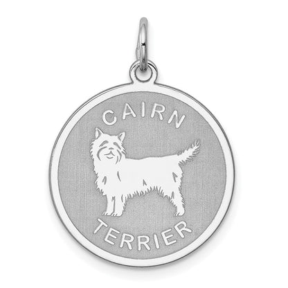 Sterlingsilber Rhodiniert Cairn Terrier Charm