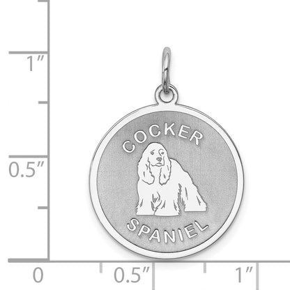 Sterlingsilber Rhodiniert Cocker Spaniel Plättchen Charm