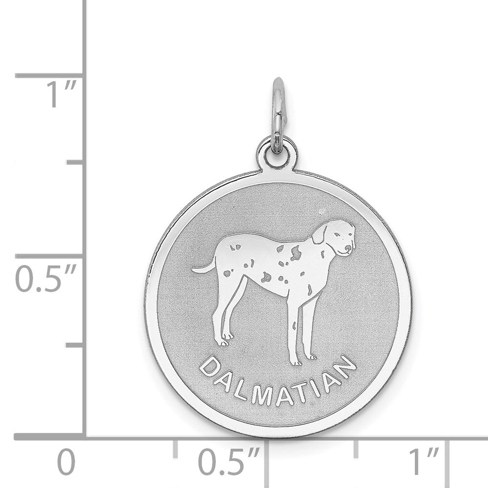 Sterlingsilber Rhodiniert Dalmatian Plättchen Charm