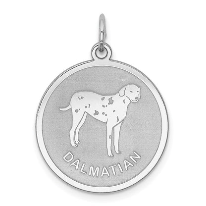 Sterlingsilber Rhodiniert Dalmatian Plättchen Charm