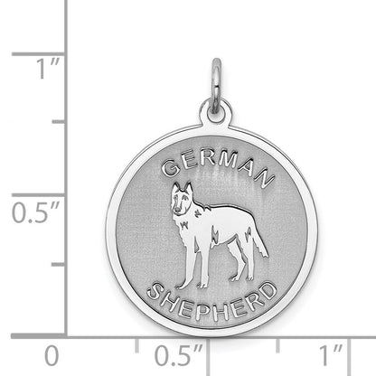 Sterlingsilber Rhodiniert German Hirte Plättchen Charm
