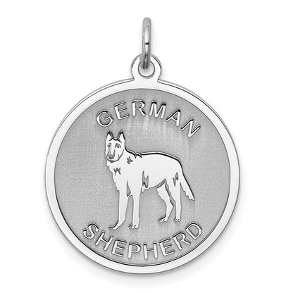 Sterlingsilber Rhodiniert German Hirte Plättchen Charm