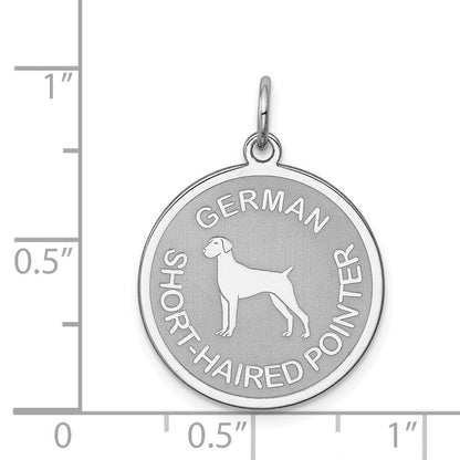 Sterlingsilber Rhodiniert German Shorthaired Pointer Plättchen Charm