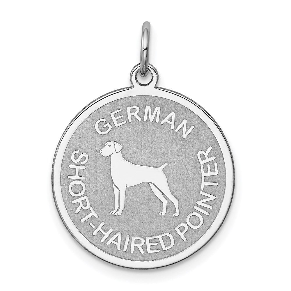 Sterlingsilber Rhodiniert German Shorthaired Pointer Plättchen Charm