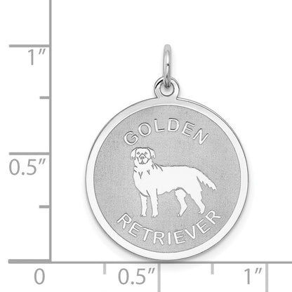 Sterlingsilber Rhodiniert Golden Retriever Plättchen Charm