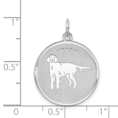Sterlingsilber Rhodiniert Irish Setter Plättchen Charm