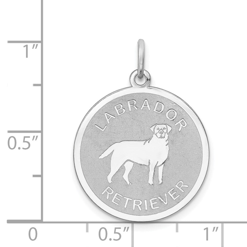 Sterlingsilber Rhodiniert Labrador Retrieve Plättchen Charm