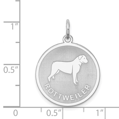Sterlingsilber Rhodiniert Rottweiler Plättchen Charm
