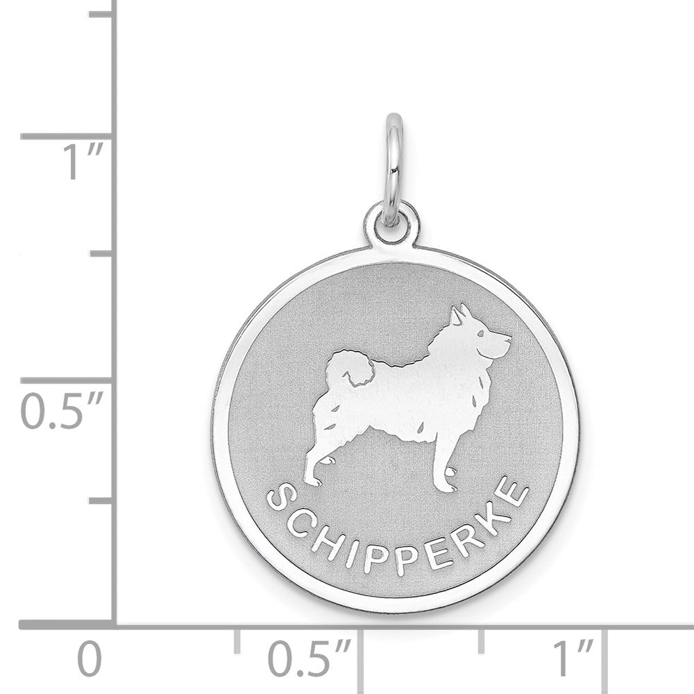Sterlingsilber Rhodiniert Schipperke Plättchen Charm