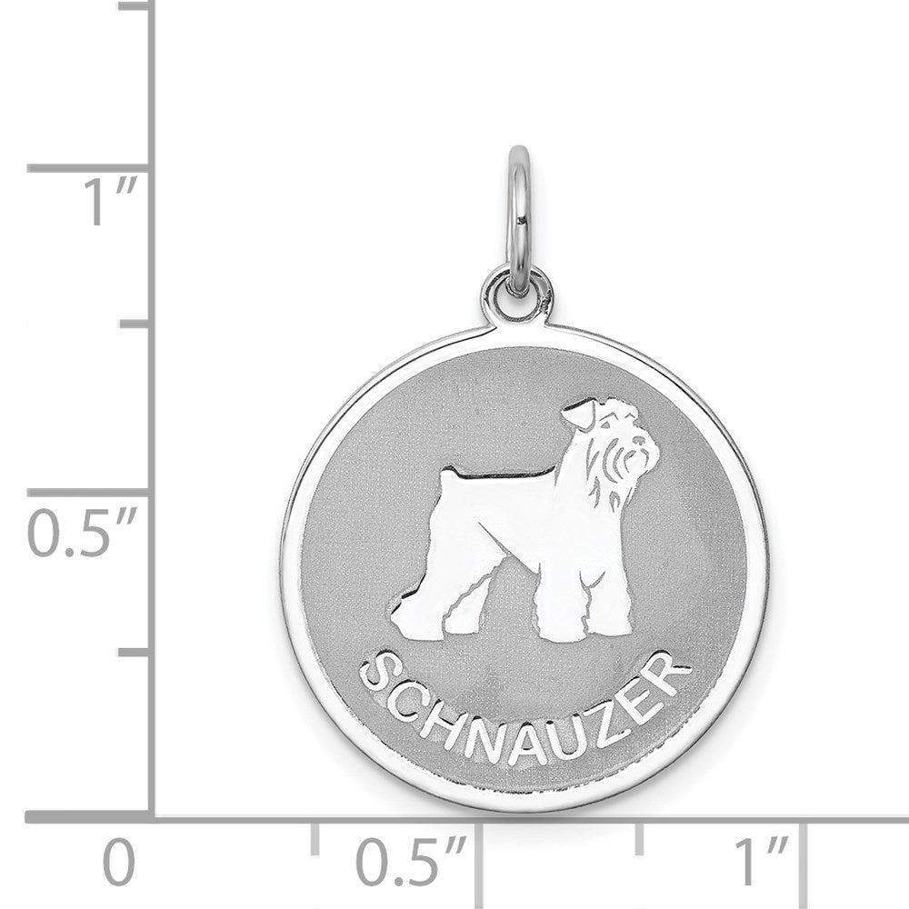 Sterlingsilber Rhodiniert Schnauzer Plättchen Charm