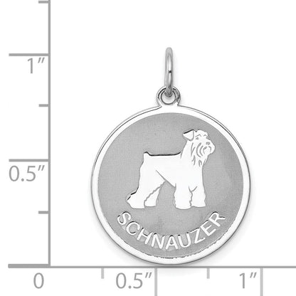Sterlingsilber Rhodiniert Schnauzer Plättchen Charm