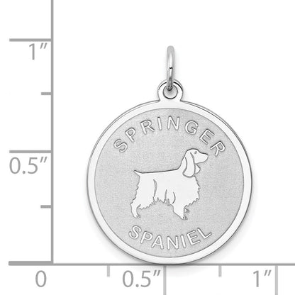 Sterlingsilber Rhodiniert Springer Spaniel Plättchen Charm