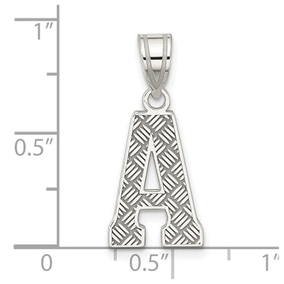 Sterlingsilber Rhodiniert Buchstabe A Initiale Anhänger