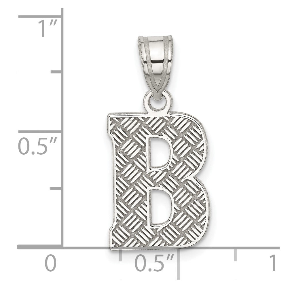 Sterlingsilber Rhodiniert Buchstabe B Initiale Anhänger